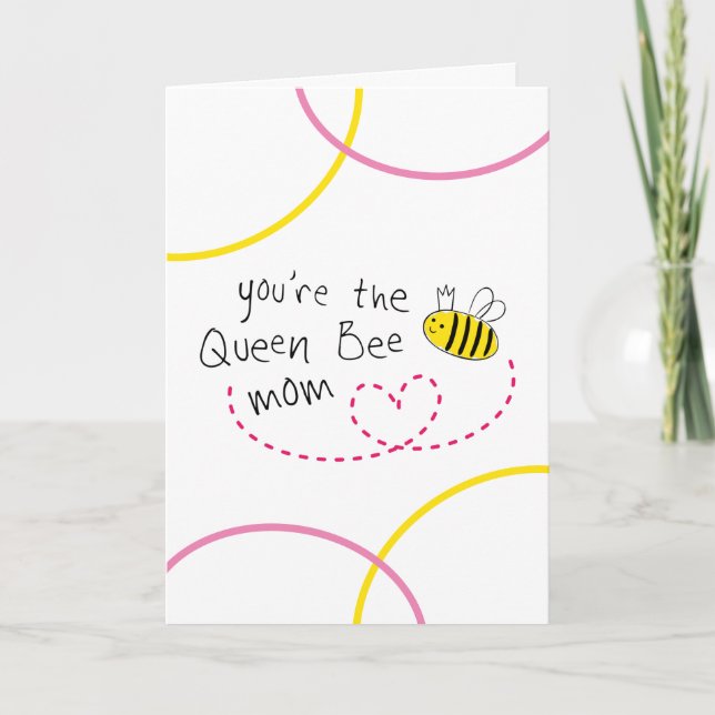 Tarjeta Eres el día de la madre de abeja reina (Anverso)
