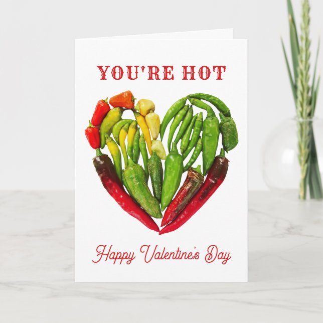Tarjeta Eres El día de San Valentín de corazón de pimiento (Anverso)