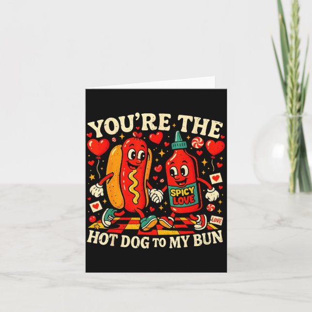 Tarjeta Eres el Hot Dog para mi Panecillo Divertido Día de (Anverso)