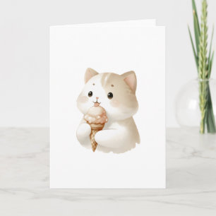 Tarjeta ¡Eres el más dulce! Cono de helado de gatito lindo