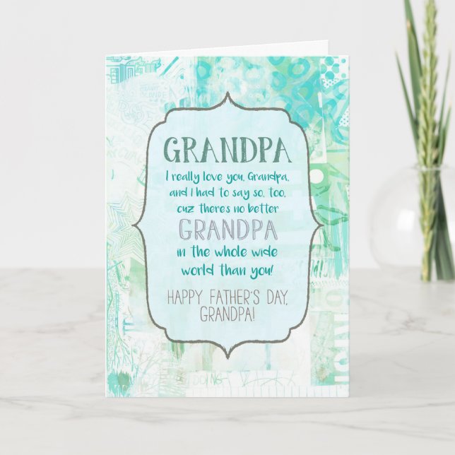 Tarjeta Eres el mejor día del abuelo (Anverso)