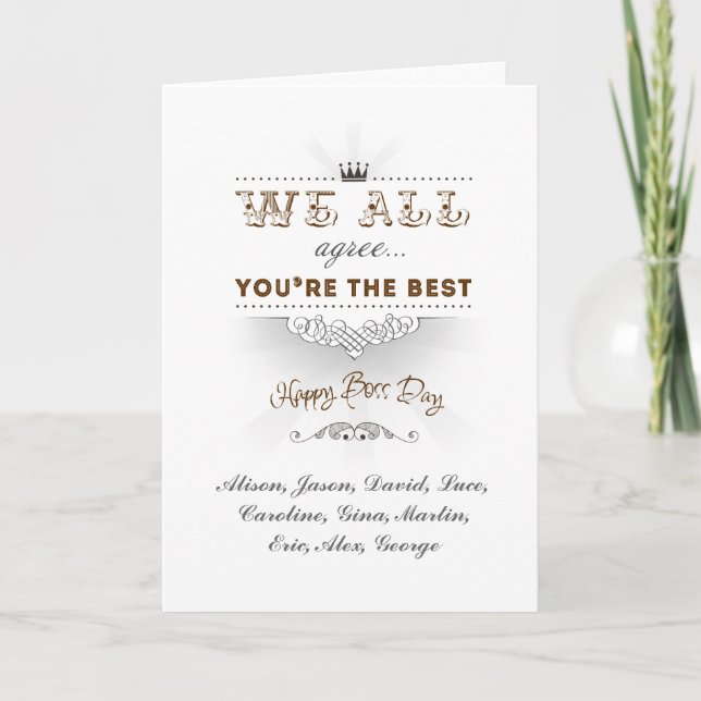Tarjeta Eres el mejor, feliz Día del Jefe (Anverso)