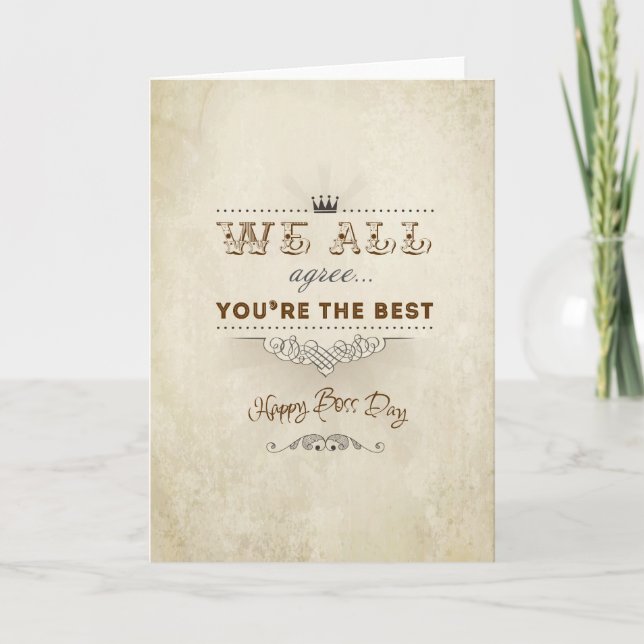 Tarjeta Eres el mejor, feliz Día del Jefe (Anverso)