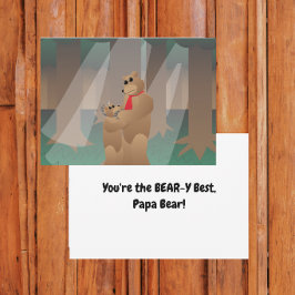 Tarjeta Eres el mejor Papá Oso - Oso Divertido y Lindo