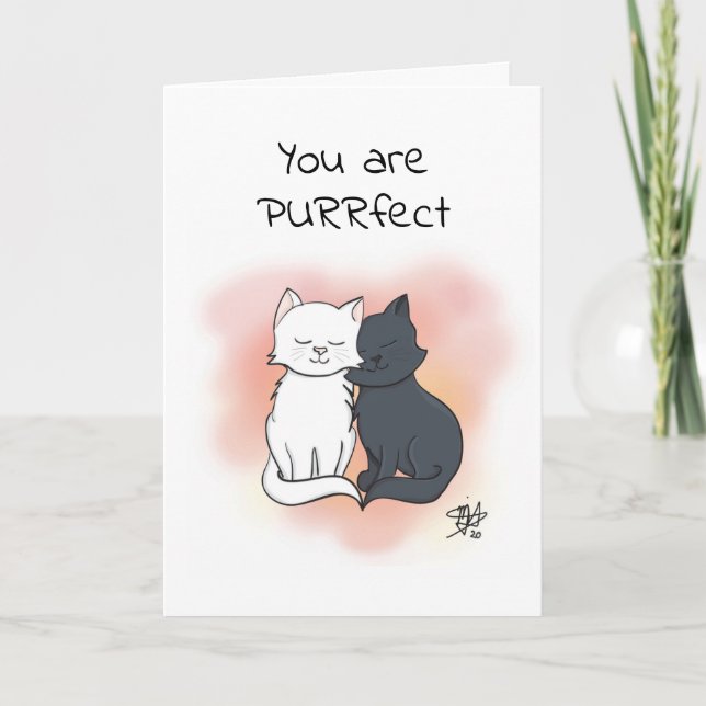 Tarjeta Eres el Personalizado perfecto, Cats Valentine Car (Anverso)