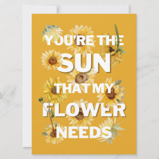 Tarjeta Eres el sol que mi flor necesita
