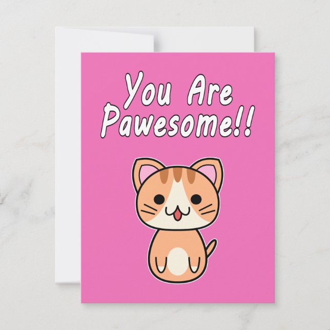 Tarjeta ¡¡Eres Impresionante!! Ginger Tabby Cat Flat Greet (Anverso)