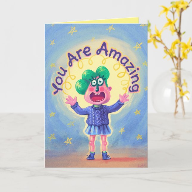 Tarjeta Eres Increíble (flor amarilla)