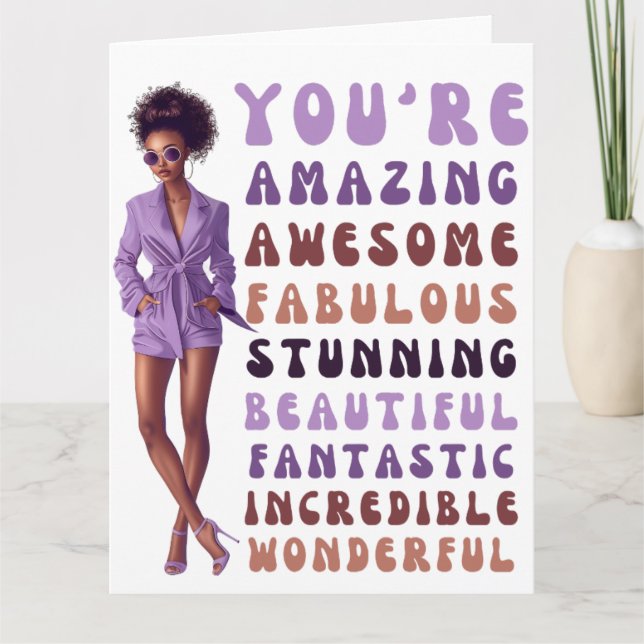 Tarjeta Eres increíble, increíble, fabuloso, impresionante (Anverso)