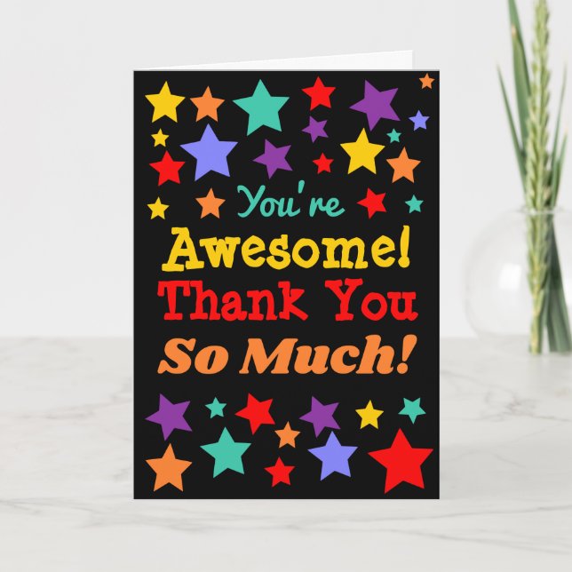 Tarjeta ¡Eres increíble! Muchas gracias por su gran estrel (Anverso)