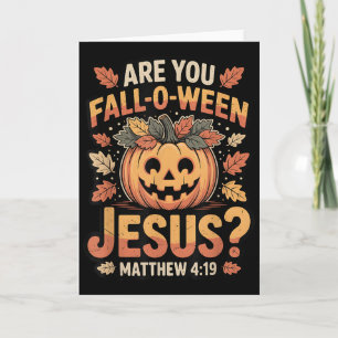 Tarjeta ¿Eres Jesús Otoño-ween Cristiano de Halloween Bomb