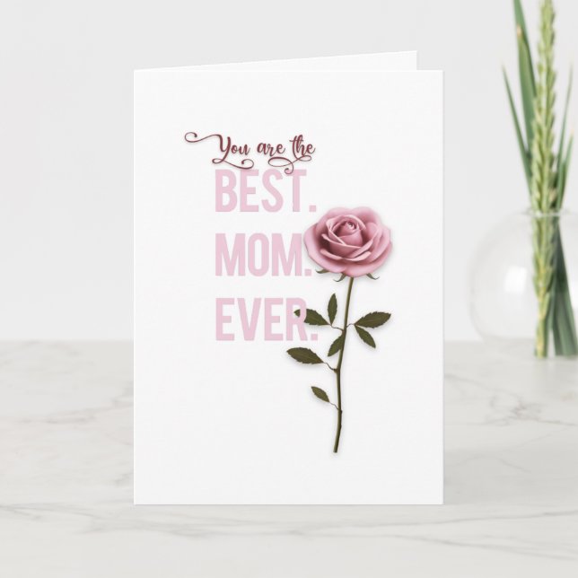 Tarjeta Eres la Mejor Mamá del Mundo Rosa de Día de la Mad (Anverso)