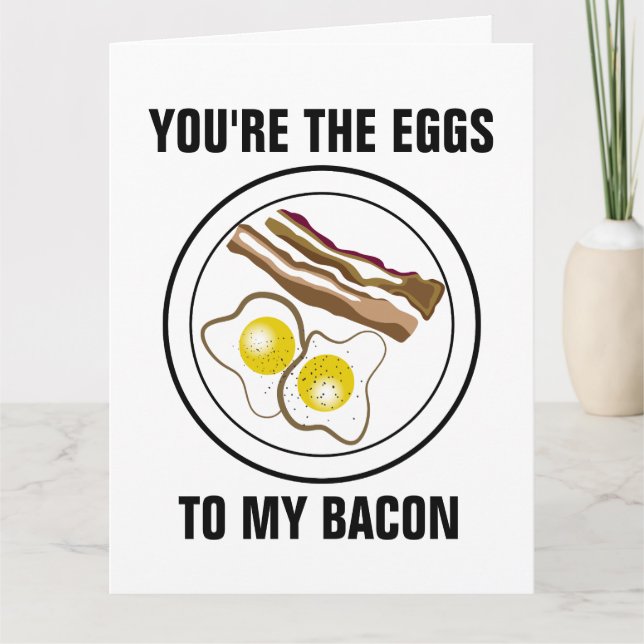 TARJETA ERES LOS HUEVOS DE MI BACON, ROMANCIA SOBRESALTADA (Anverso)