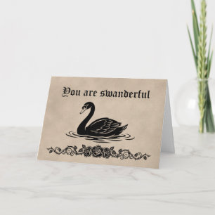 Tarjeta Eres maravilloso Funny Goth Black Swan Gracias