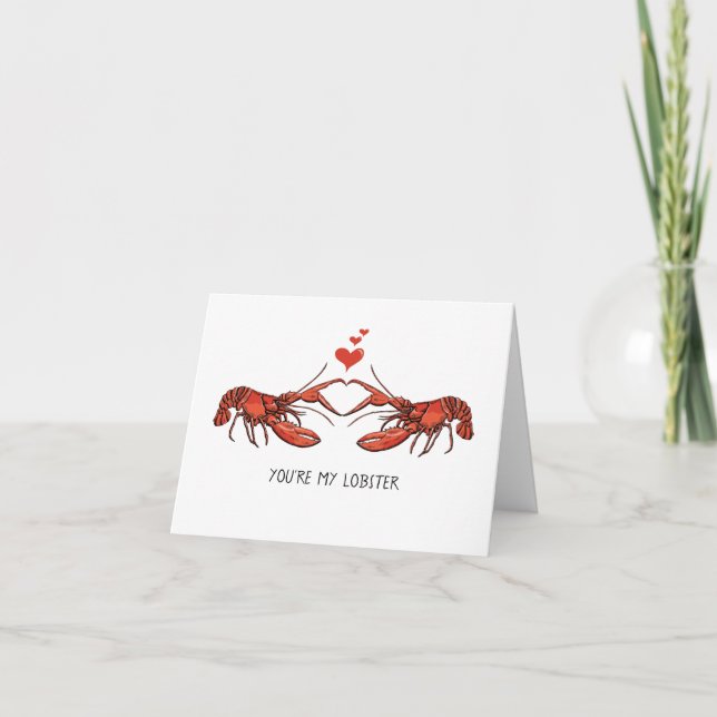 Tarjeta Eres Mi Amor Langosta Día de San Valentín (Anverso)
