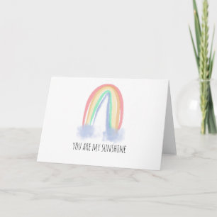 Tarjeta Eres mi arcoiris pintado con una acuarela brillant