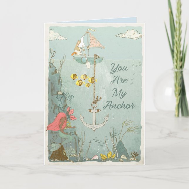 Tarjeta Eres Mi Carta De Sirena Ancla (Anverso)