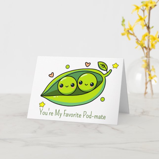 Tarjeta Eres Mi Chícharo Compañero de Vaina Favorito (flor amarilla)