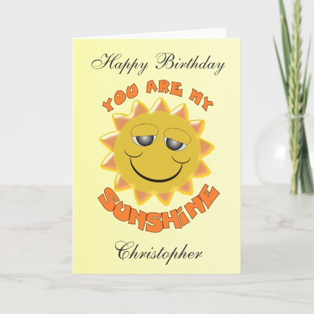 Tarjeta Eres Mi Cumpleaños Sunshine (Anverso)