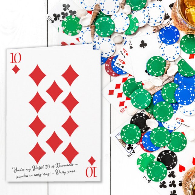 Tarjeta Eres mi diez perfecto 10 de diamantes del día de S (Subido por el creador)