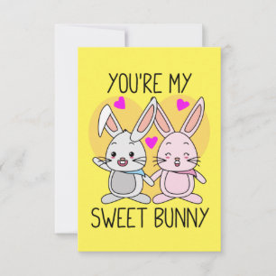 Tarjeta Eres Mi Dulce Conejo Lindo San Valentín