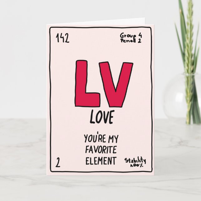 Tarjeta “Eres Mi Elemento Favorito” (Anverso)