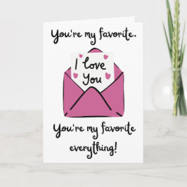 Tarjeta Eres mi favorito todo doblado