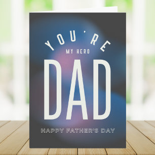 Tarjeta Eres mi héroe Día del Padre moderno y audaz