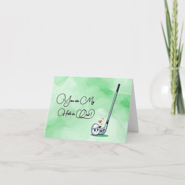 Tarjeta Eres Mi Hoyo en Uno Lindo Amor de Golf (Anverso)
