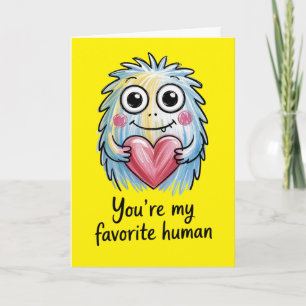 Tarjeta Eres Mi Humano Favorito Monstruo Lindo de San Vale