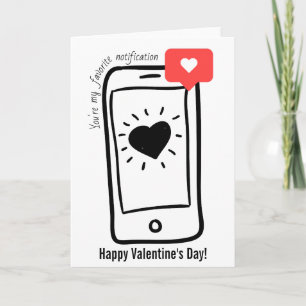 Tarjeta Eres Mi Notificación Favorita Día de San Valentín