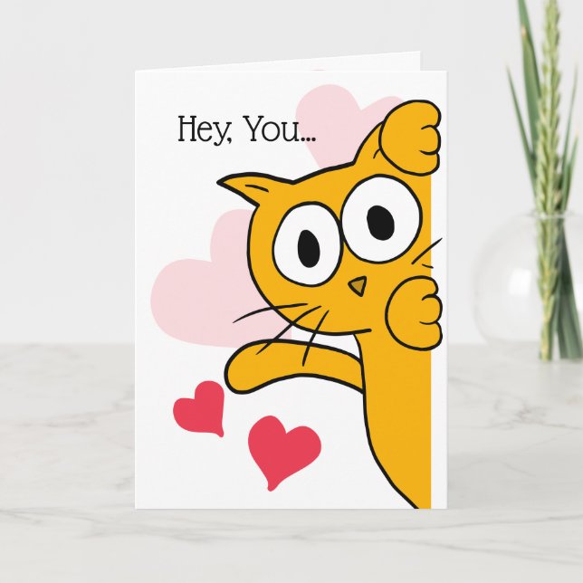 Tarjeta Eres mi persona, un saludo de gato bonito (Anverso)
