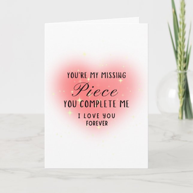 Tarjeta Eres Mi Pieza Faltante Personaliza (Anverso)