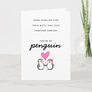 Tarjeta Eres mi Pingüino Asociado para la Vida Día de San 
