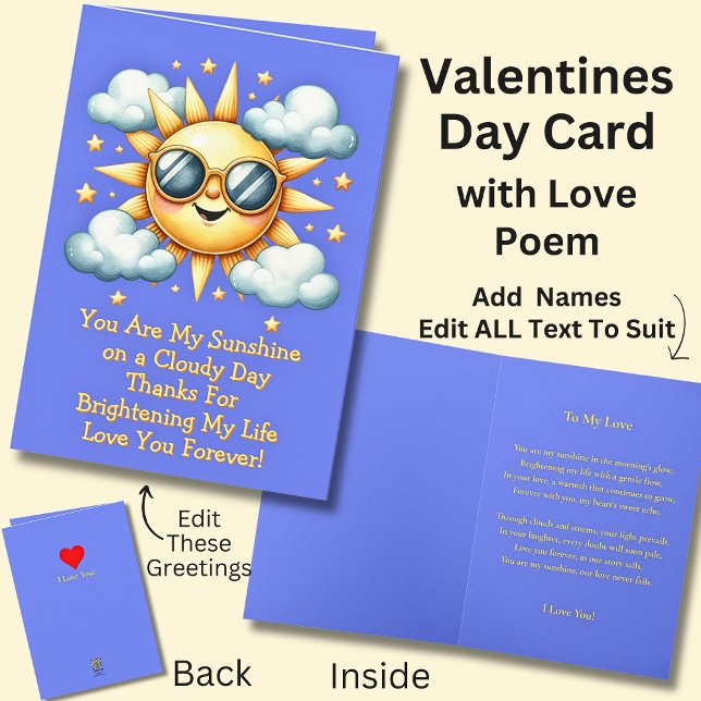 Tarjeta Eres mi poema Sunshine & Love en San Valentín (Subido por el creador)
