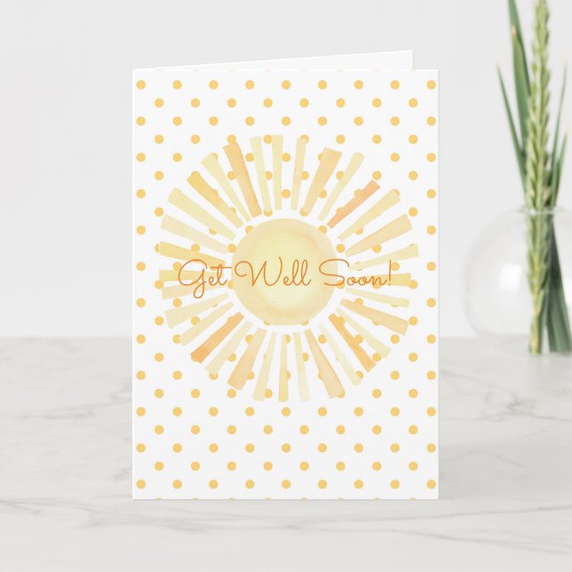 Tarjeta Eres Mi Punto De Polka Sunshine Pronto Se Mejorará (Anverso)