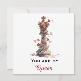 Tarjeta Eres Mi Reina Día de San Valentín Ajedrez