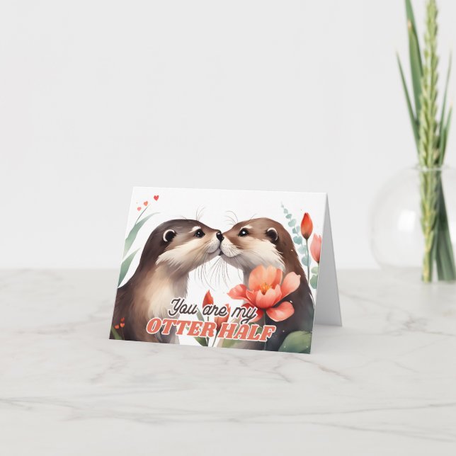 Tarjeta Eres mi San Valentín de besos de media agua (Anverso)