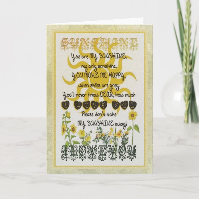 Tarjeta Eres mi sol (Anverso)