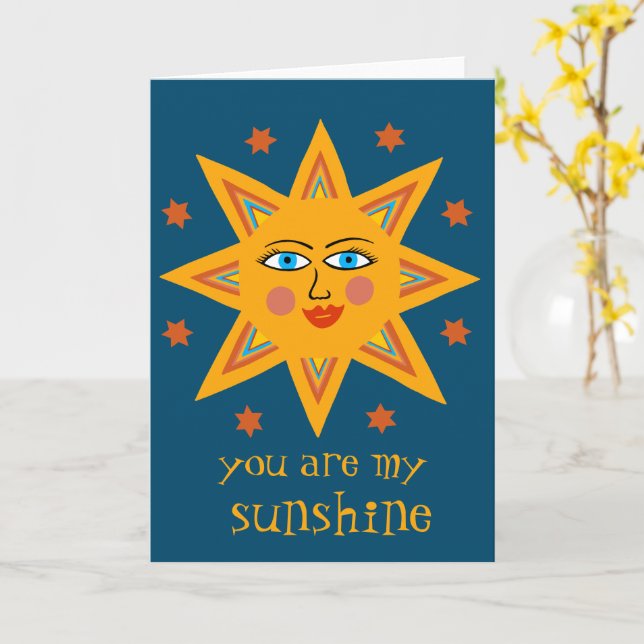 Tarjeta Eres mi Sol Alegre Sol PERSONALIZADO (flor amarilla)
