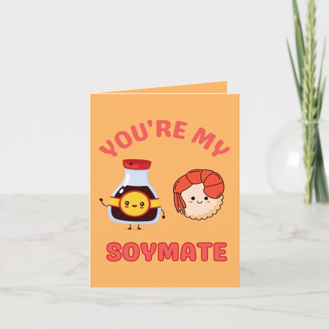 Tarjeta Eres mi soymate – Amor lindo de salsa de soja (Anverso)