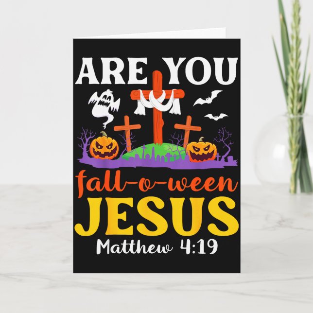 Tarjeta ¿Eres Otoño Jesús Mateo Fe Cristiana  (Anverso)