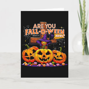 Tarjeta ¿Eres Otoño-o-ño Jesús Calabaza Divertida _2