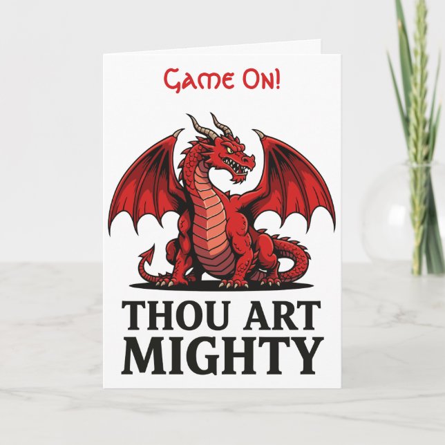 Tarjeta Eres Poderoso Dragón Rojo (Anverso)