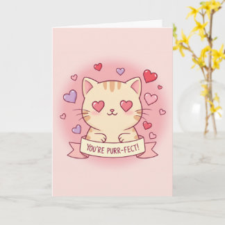 Tarjeta ¡Eres Purr-fect! Gato de El día de San Valentín Ad