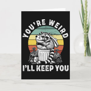 Tarjeta Eres raro te quedaré Mapache Zarigüeya Valentin