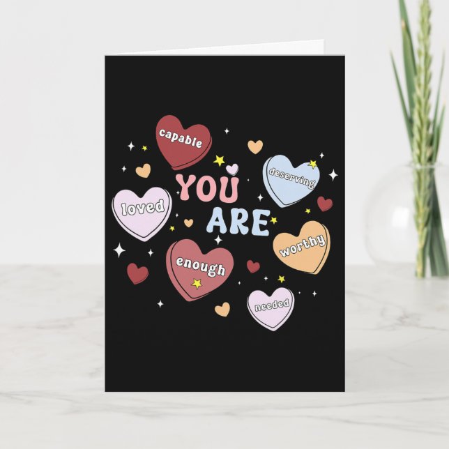 Tarjeta Eres San Valentín de Salud Mental Corazón Caramelo (Anverso)