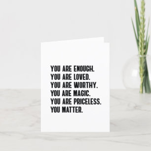 Tarjeta Eres Suficiente Amado Digno Mágico Inapreciable