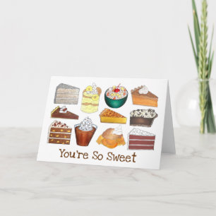 Tarjeta Eres tan dulce postre sureño pastelillo pudding