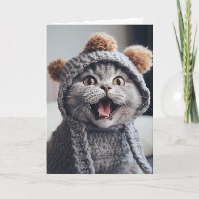 Tarjeta ¿Eres tan viejo? Saludo de gatos de cumpleaños (Anverso)